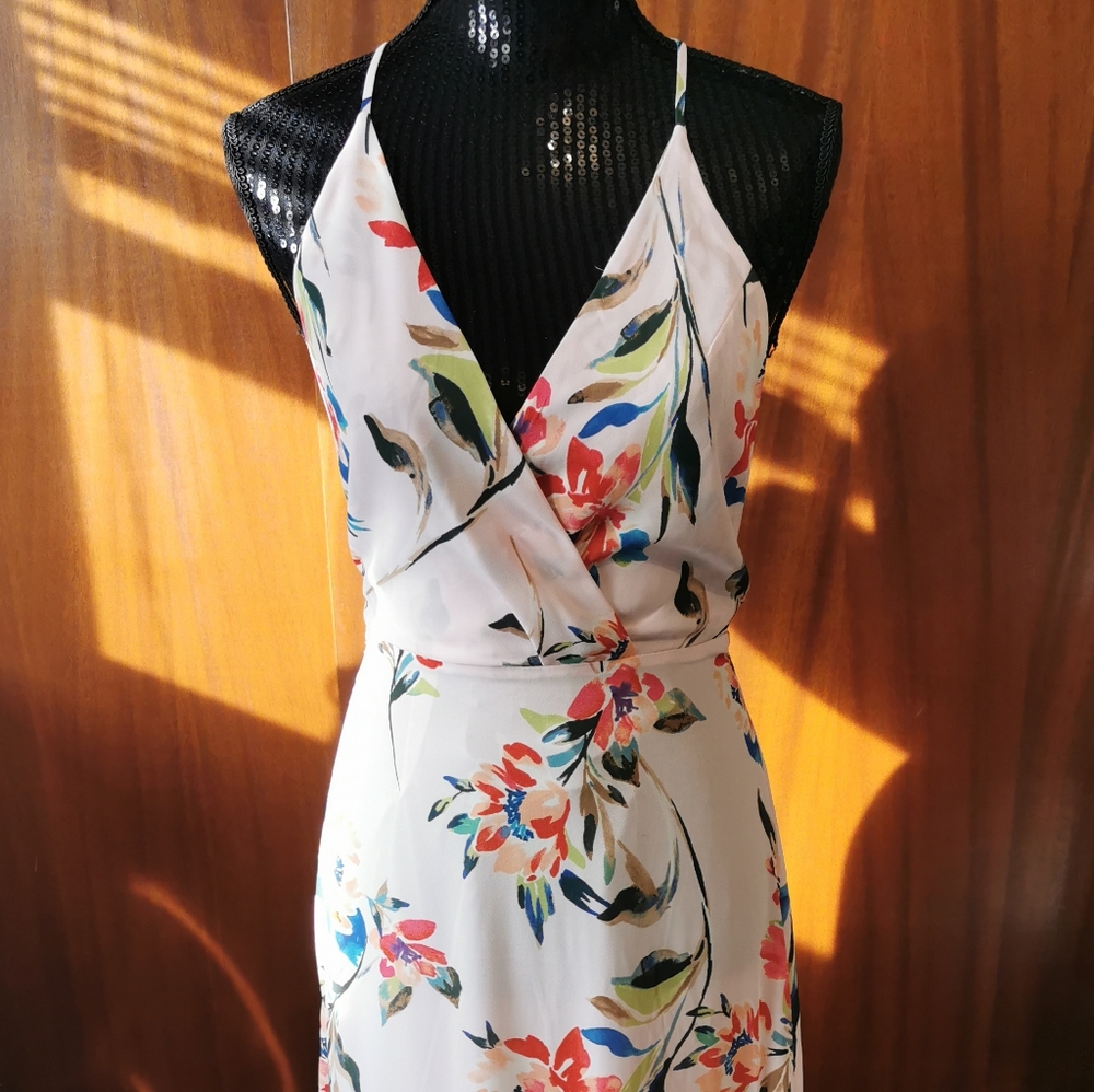 Lush Pink Floral Maxi Dress Size Small